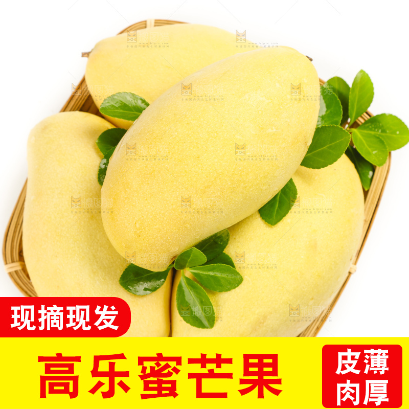 篮子里装着高乐蜜芒果