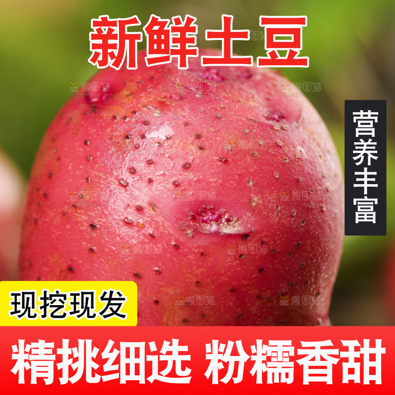 深底上摆放着红皮土豆