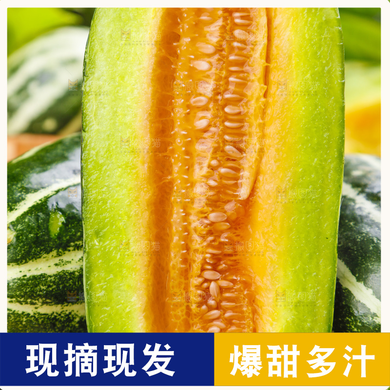 盘子里装着新鲜博洋9号甜瓜