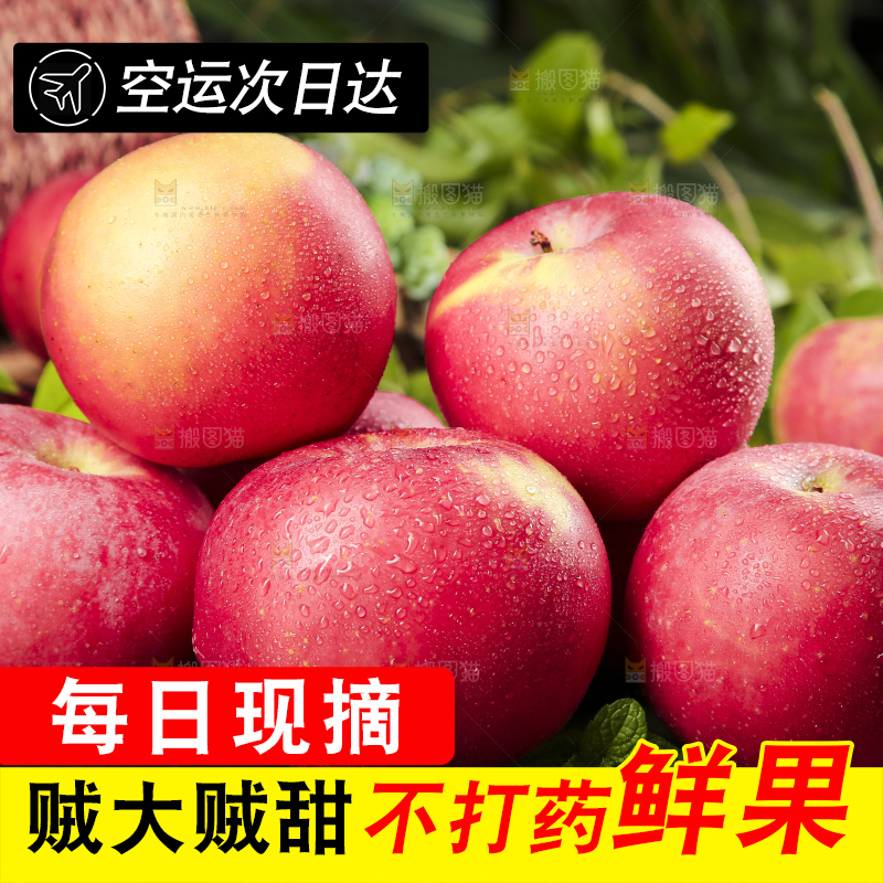 黑底上摆放着嘎啦苹果