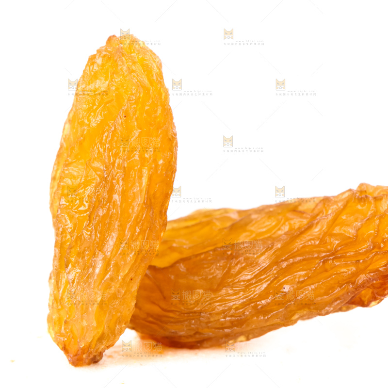 白底上放着黄葡萄干