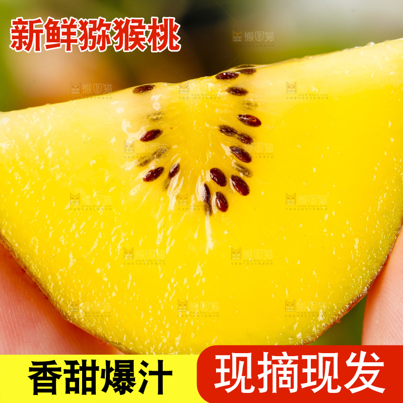 手里拿着黄心奇异果