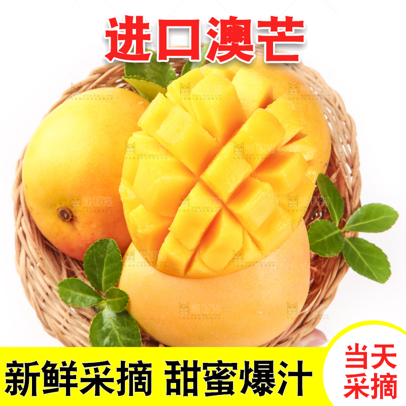 手里端着一篮进口澳芒