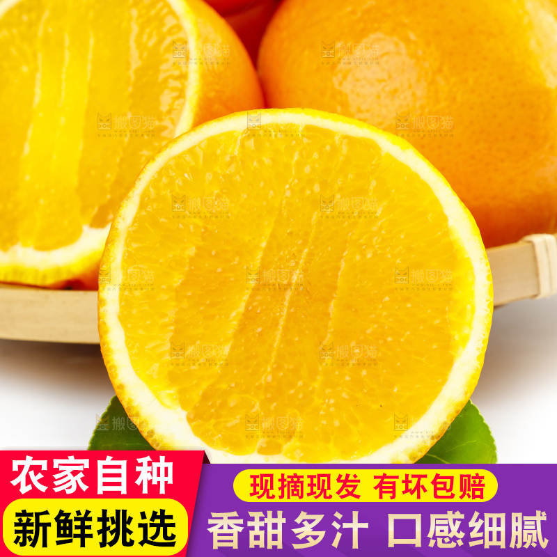 篮子里装着脐橙