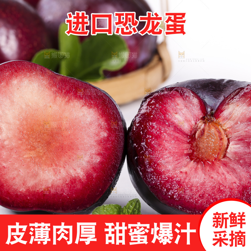 白底上放着恐龙蛋李