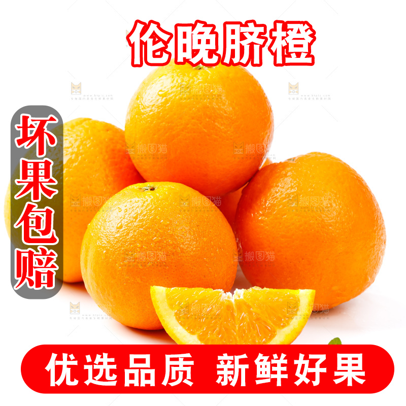 白底上放着伦晚脐橙