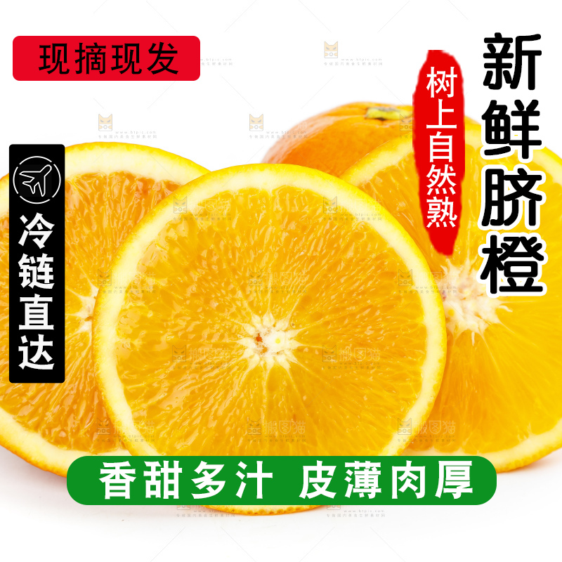 白底上放着赣南脐橙