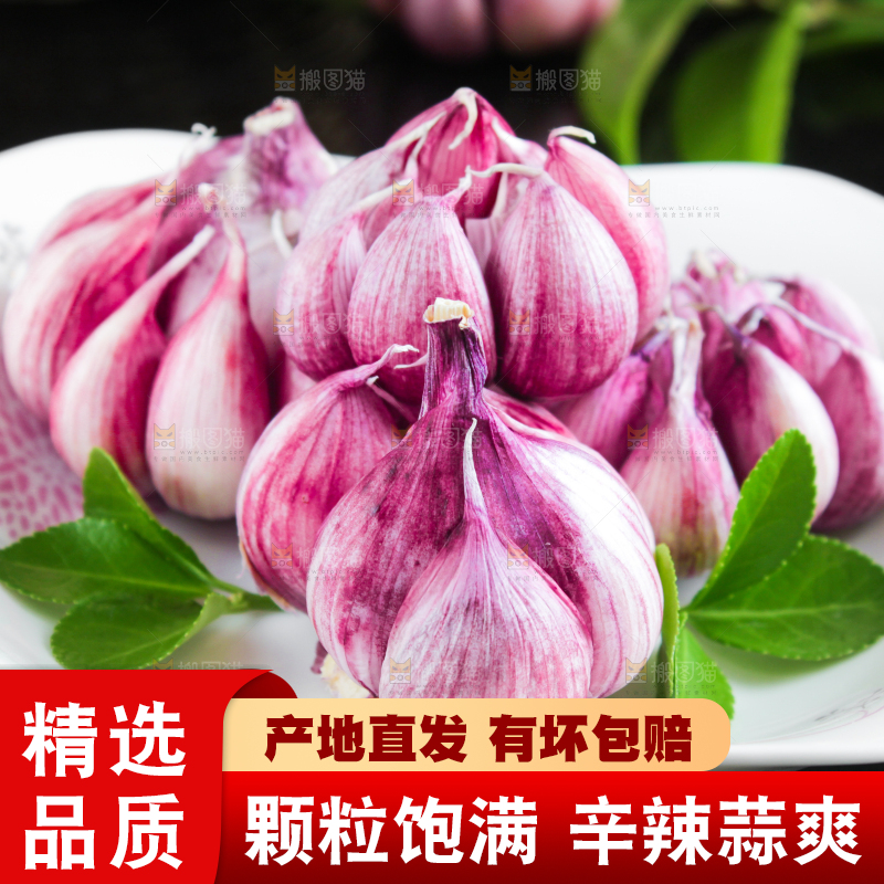 盘子里装着云南紫皮大蒜