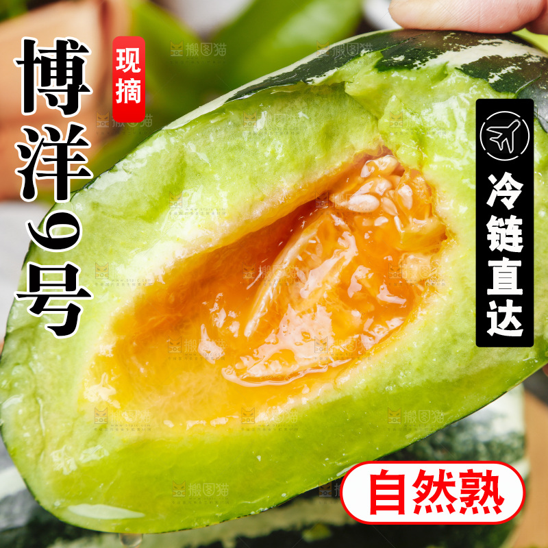 手里拿着美洋甜瓜