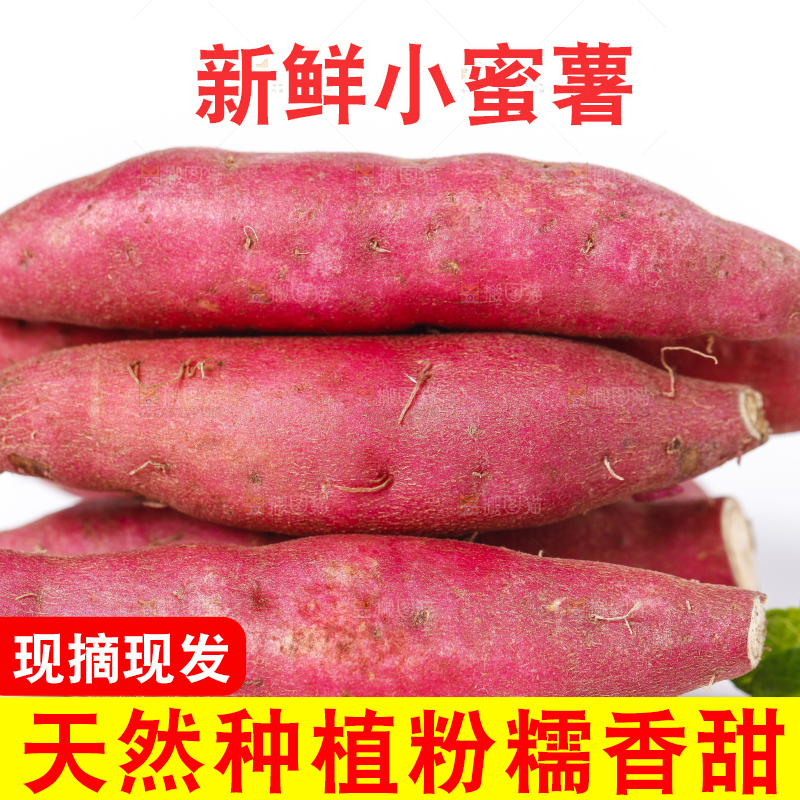 白底上摆放着小香薯
