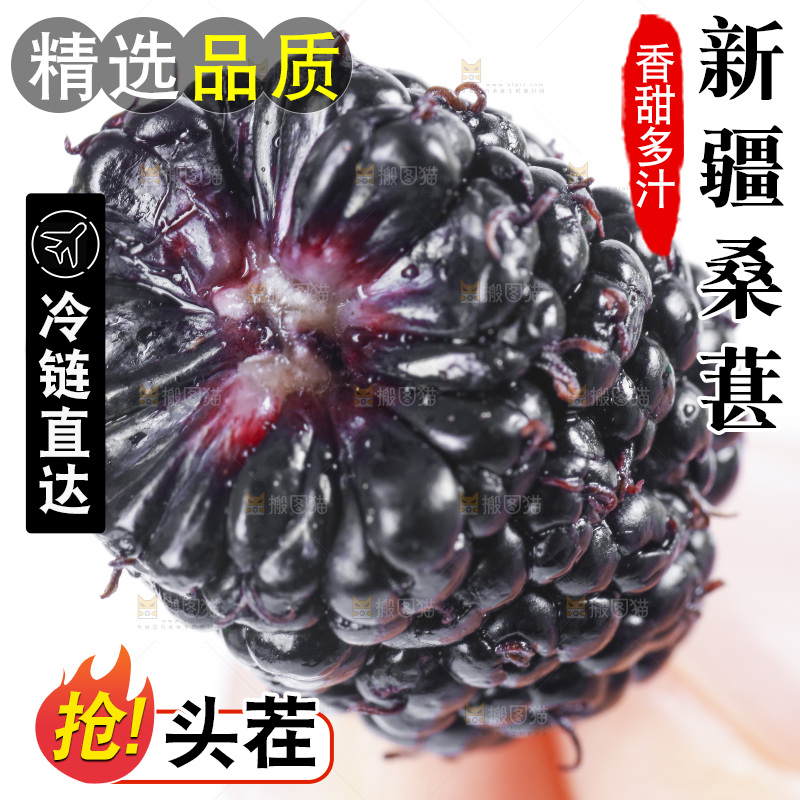 手里拿着桑葚子