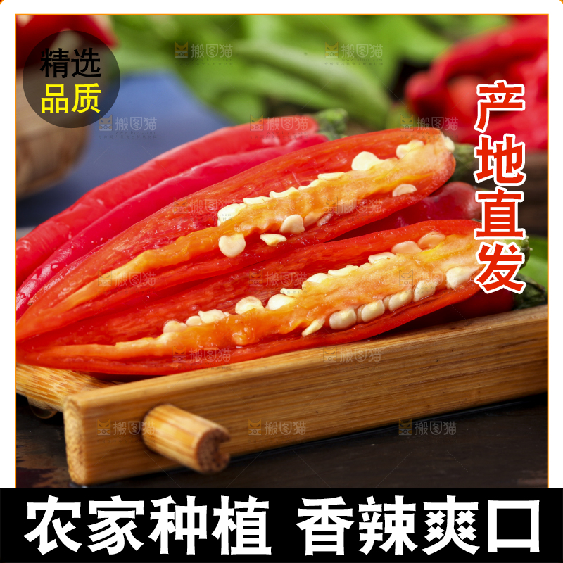 木底上摆放着小尖椒