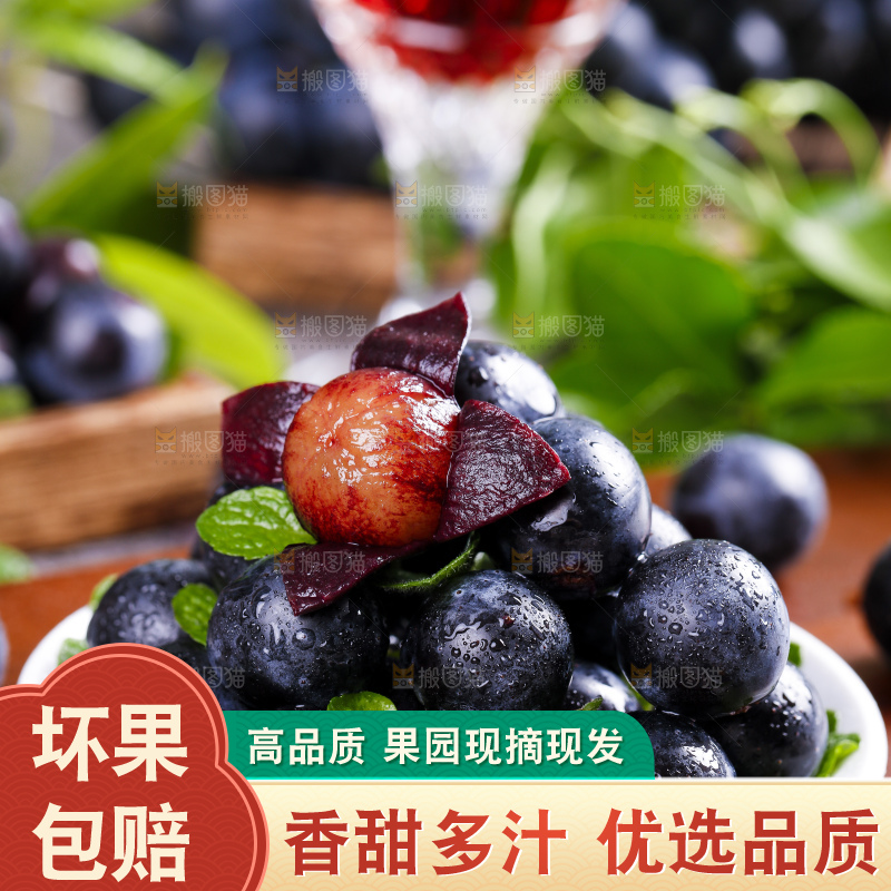 盘子里装着黑加仑葡萄