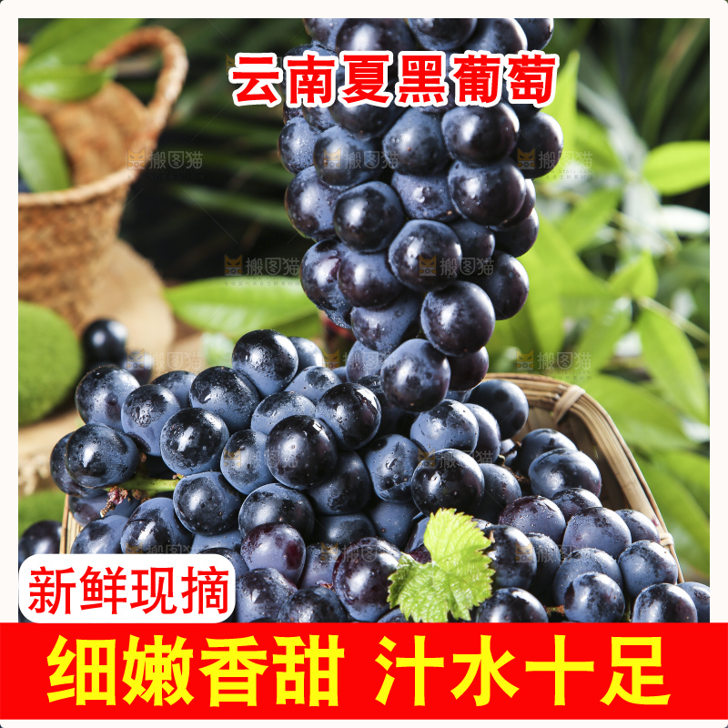 手里拿着一篮葡萄