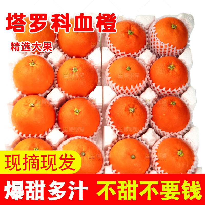 整齐摆放着的塔罗科血橙