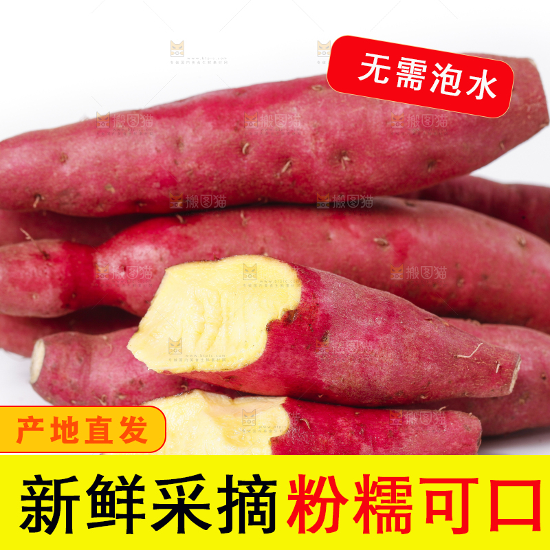 白底上放着金手指红薯