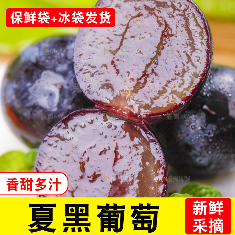 白底上放着黑加仑葡萄