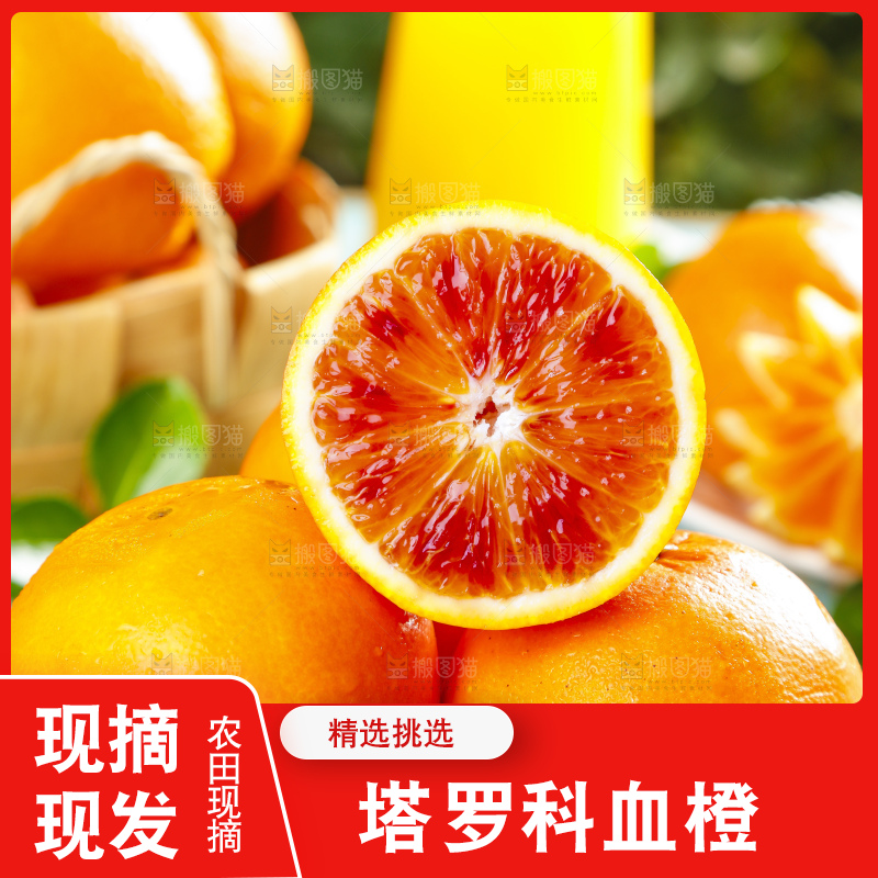 木底上摆放着四川塔罗科血橙