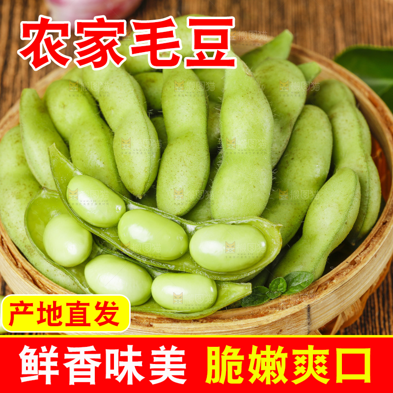 篮子里装着绿毛豆
