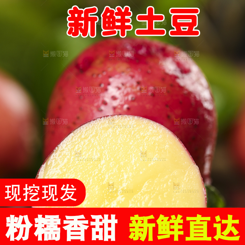 深底上摆放着红皮土豆