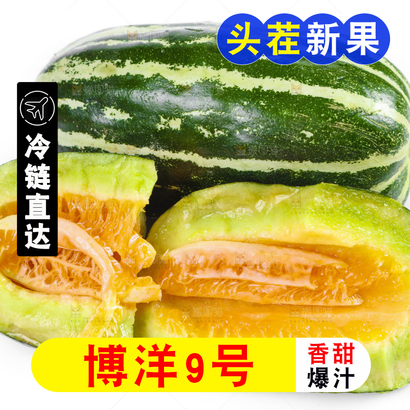 白底上放着博洋蜜脆甜瓜