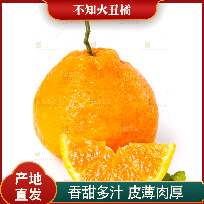 白底上摆放着丑柑