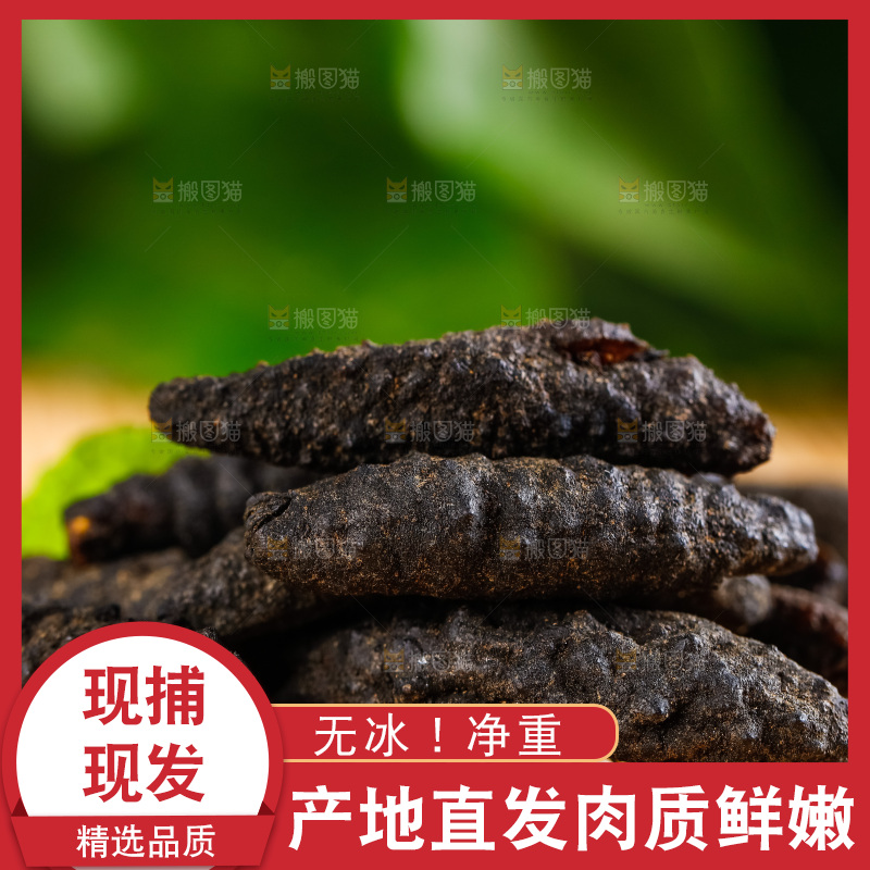 竹垫上摆放着海参