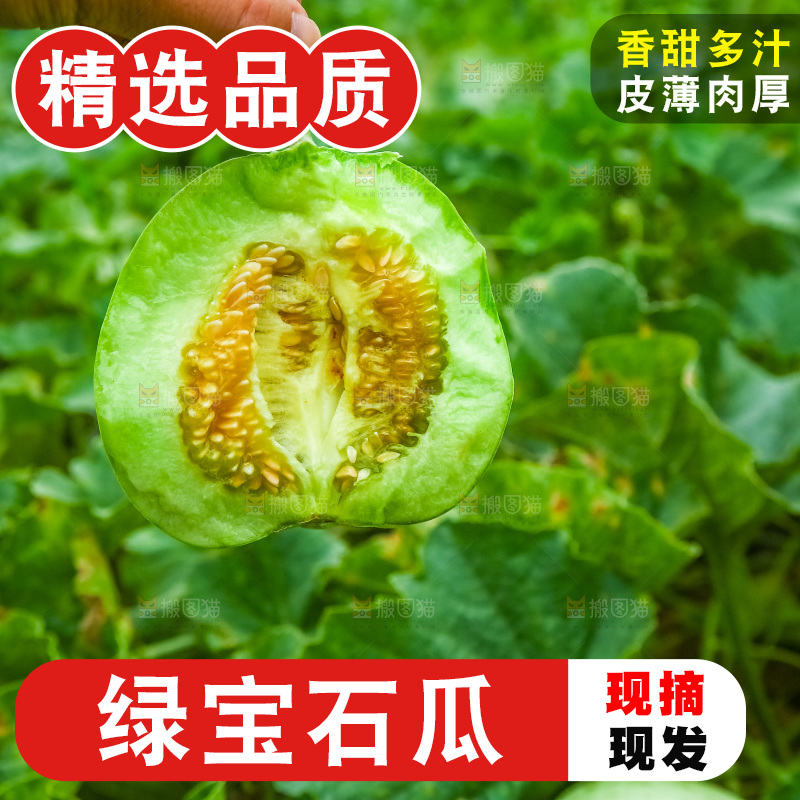 手里拿着绿宝石甜瓜