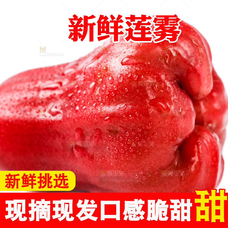 白底上摆放着莲雾