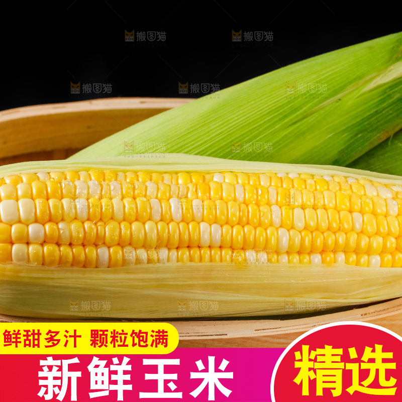 篮子里装着玉米