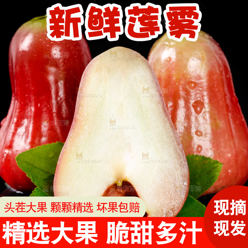 黑底上放着红宝石莲雾
