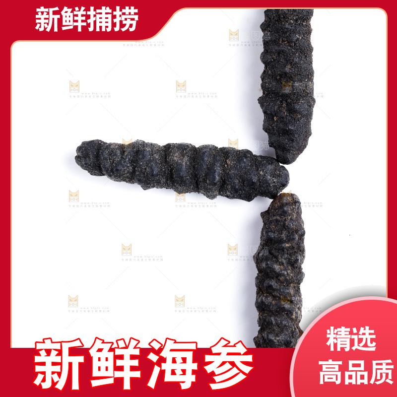 白底上放着干海参