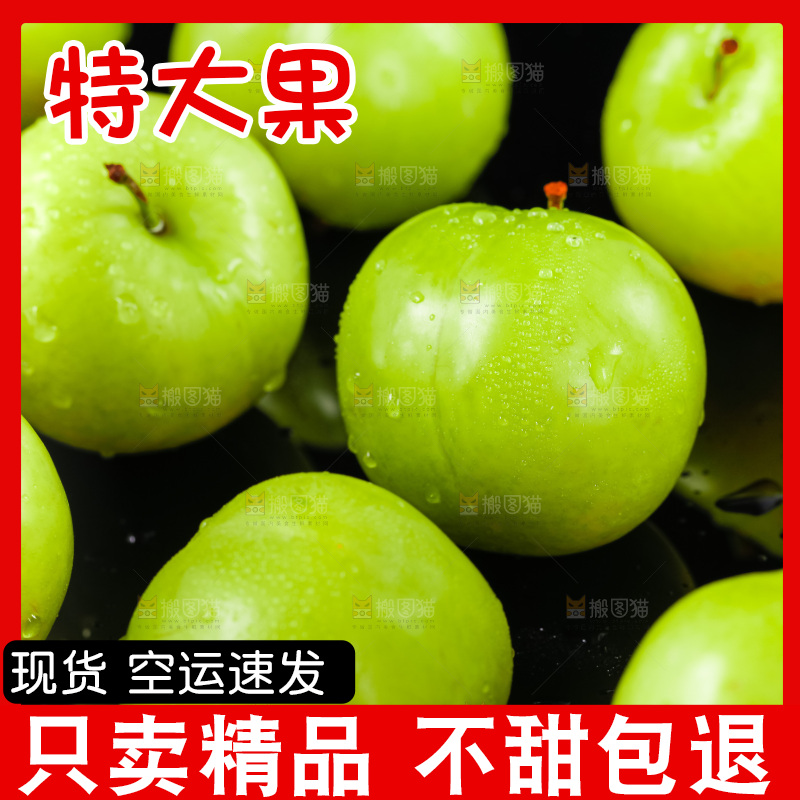 黑底上摆放着新鲜青李子