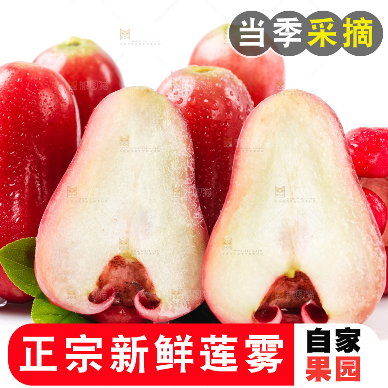 白底上放着红宝石莲雾