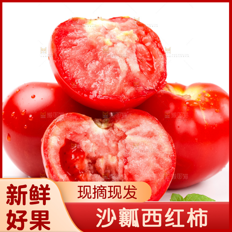 白底上的西红柿