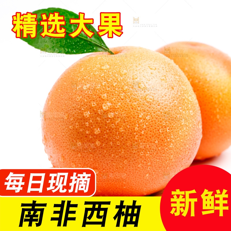 白底上摆放着南非西柚