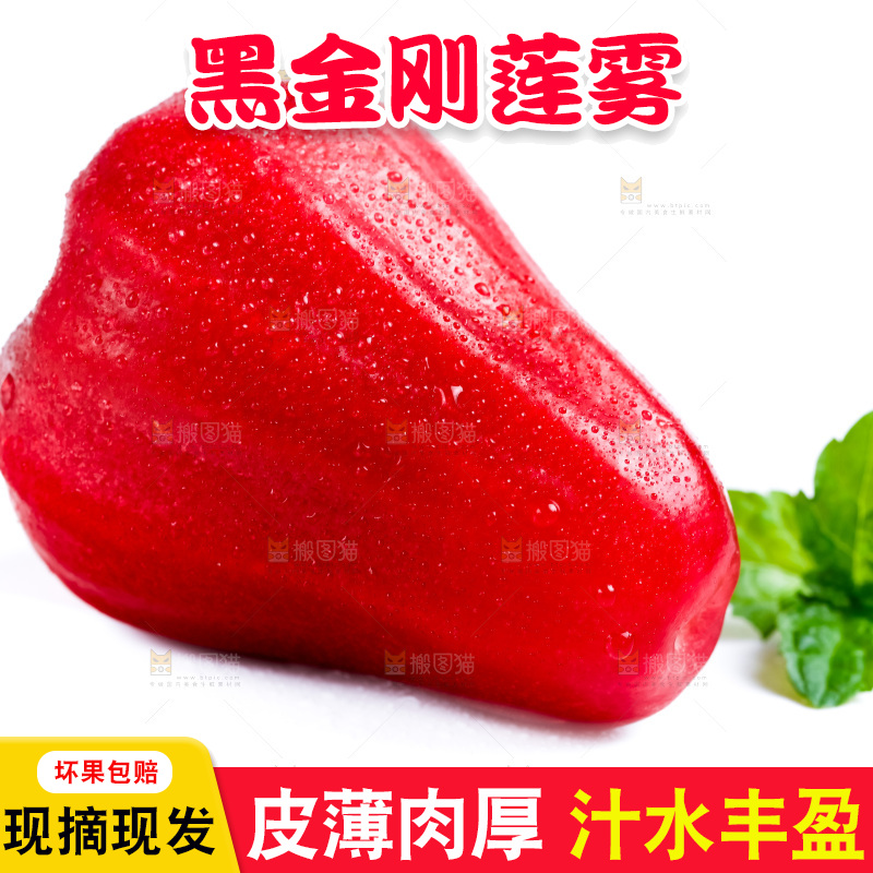 白底上摆放着莲雾