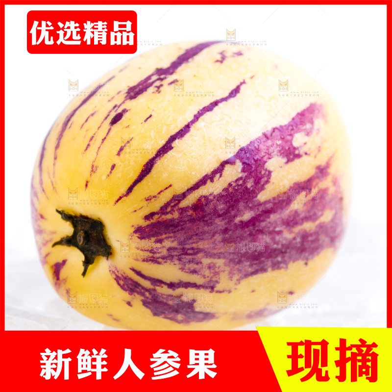 白底上摆放着甘肃民勤人参果