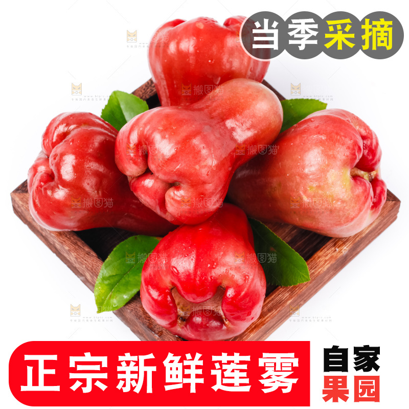 木盒里装着新鲜莲雾