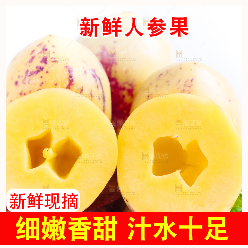 白底上摆放着甘肃民勤人参果