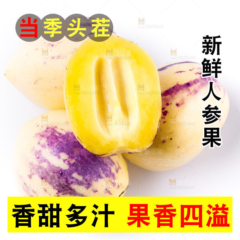 白底上摆放着甘肃民勤人参果