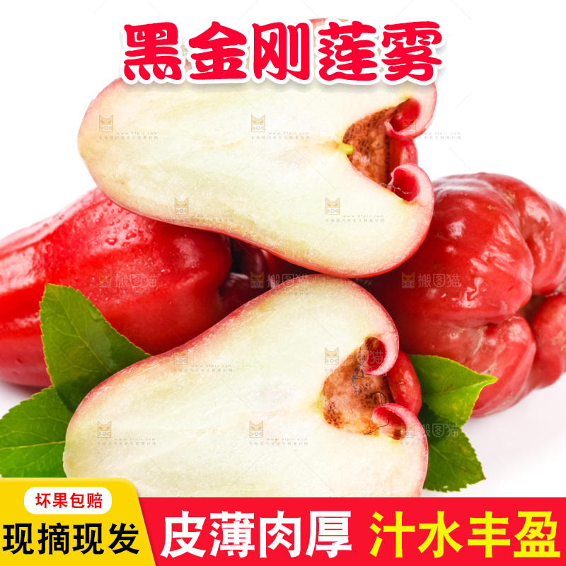 白底上摆放着莲雾