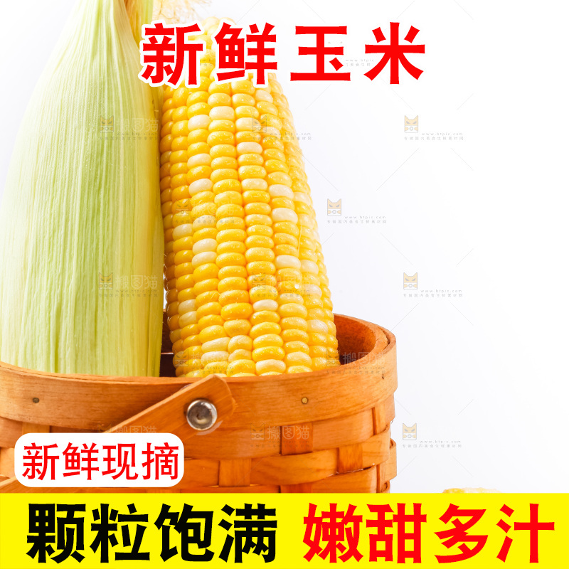 篮子里装着水果玉米