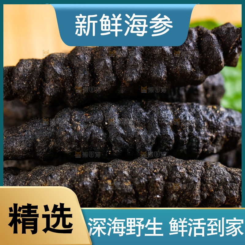 摆放着一堆的海参
