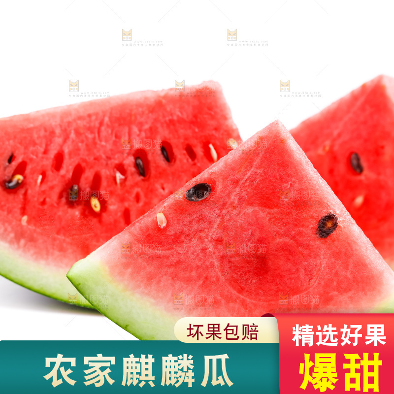 白底上摆放着麒麟瓜