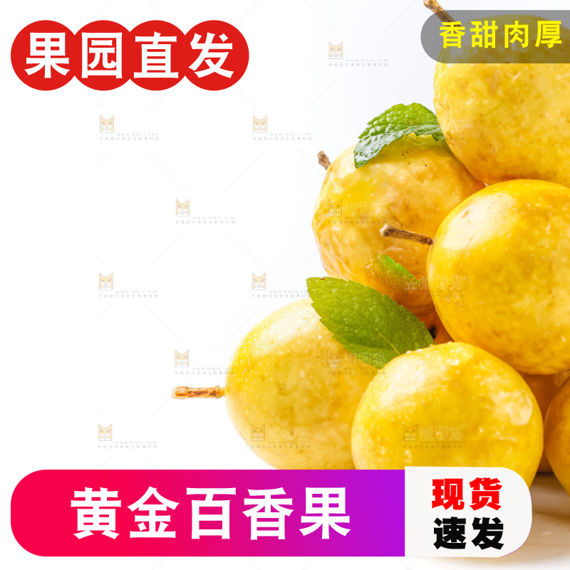 白底上摆放着百香果