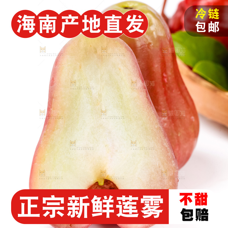 白底上摆放着莲雾
