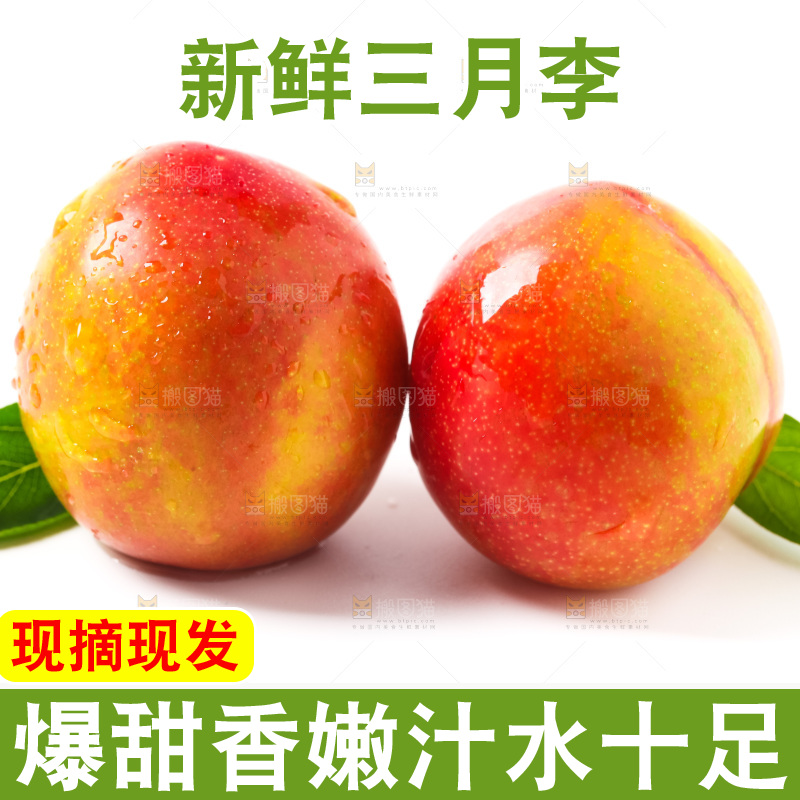 白底上摆放着珍珠李子
