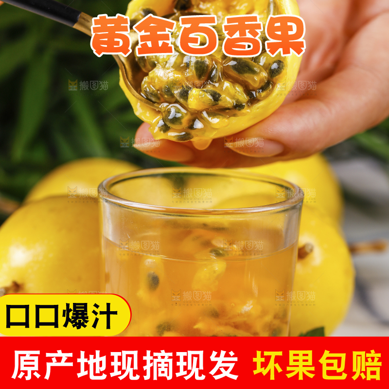手里拿着黄色百香果
