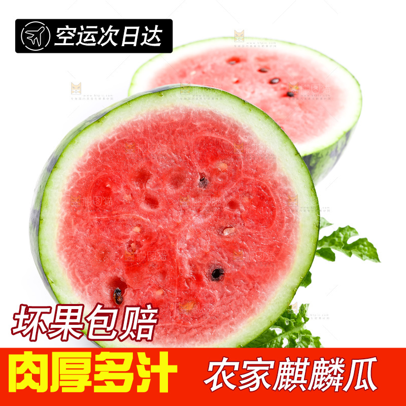 白底上放着西瓜